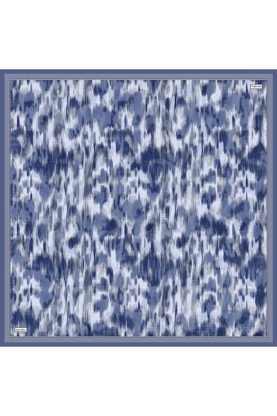 Levidor Blue Texture Rhythm Pattern Twill Silk Scarf