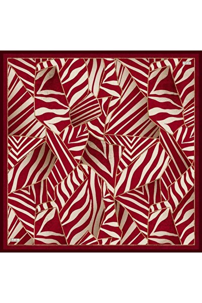 Levidor وشاح حريري منقوش بنمط الحمار الوحشي الأحمر