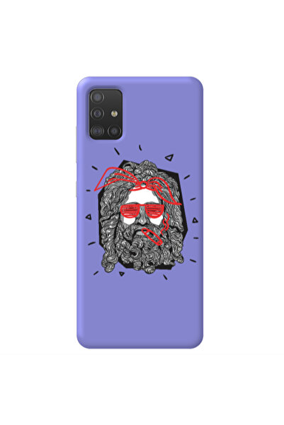 Other Samsung A71 Cool glasses Purple Colored Silicone TPU Θήκη