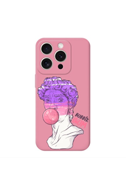 Other Apple iPhone 15 Pro Max Pin Bubble Pink Colored Silicone TPU Θήκη