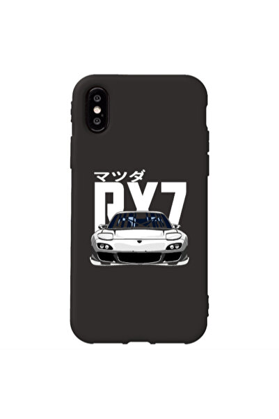 Other Apple iPhone Xs Car Rx7 Black Colored Silicone TPU Θήκη