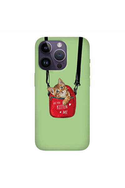 Other Apple iPhone 14 Pro Max Are you kitten Light Green Colored Silicone TPU...