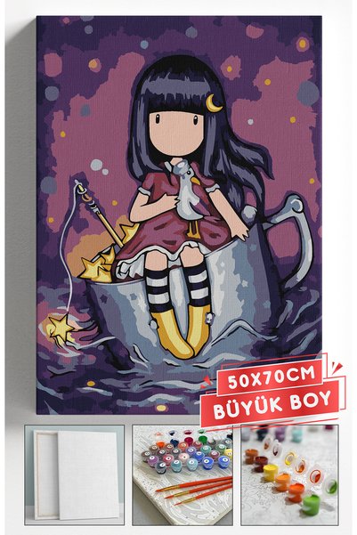 Akihabara Sayılarla Boyama Hobi Seti Çerçeveli Numaralı Tuval Fırça Boya Dahi...