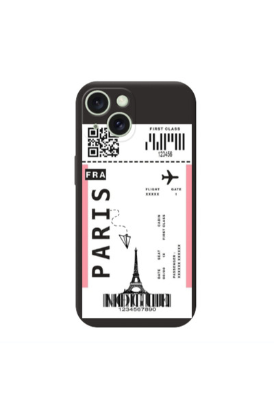 Other Apple iPhone 15 Paris FRA Black Colored Silicone TPU Θήκη