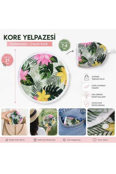 lawrenceshop Katlanabilir Kore Yelpazesi Çıtçıtlı Kılıflı Taşınabilir El Yelp...