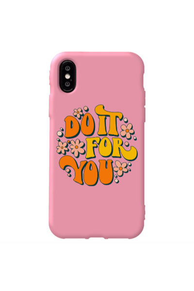 Other Apple iPhone X Do it For You Pink Colored Silicone TPU Θήκη