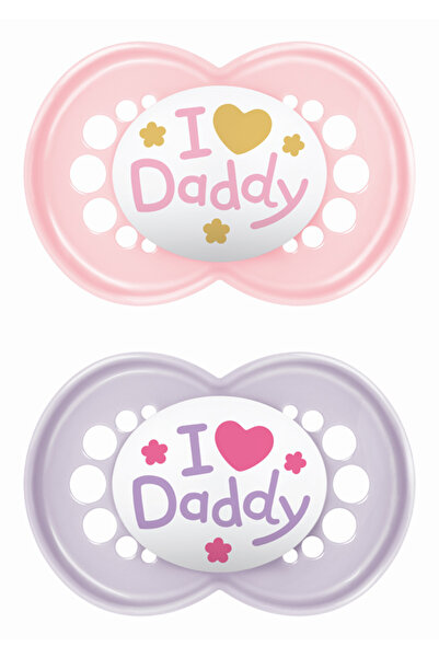 MAM | Πιπίλα Ι Love Mummy &amp; Daddy Σιλικόνης 16+ μηνών - Girl – Μωβ | 2τμχ