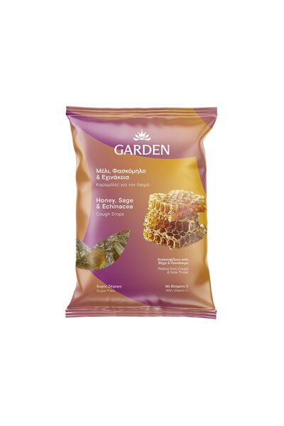 Garden | Καραμέλες για το Λαιμό Μέλι, Φασκόμηλο και Εχινάκεια | 60gr