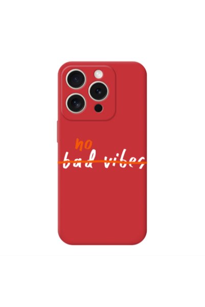 Other Apple Iphone 16 Pro No bad vibes 2 Red Colored Silicone TPU Θήκη