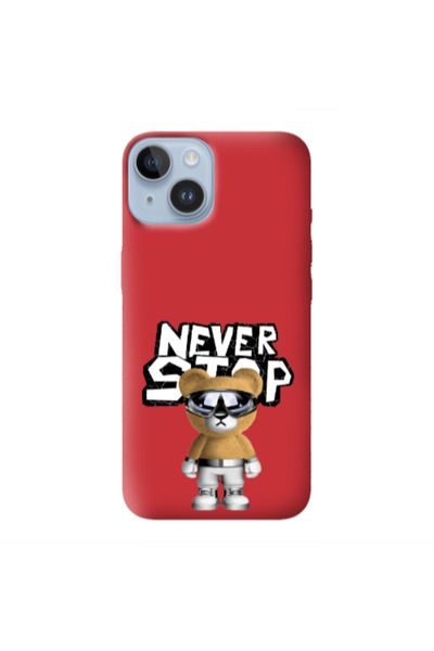 Other Apple iPhone 14 Plus Never stop Red Colored Silicone TPU Θήκη
