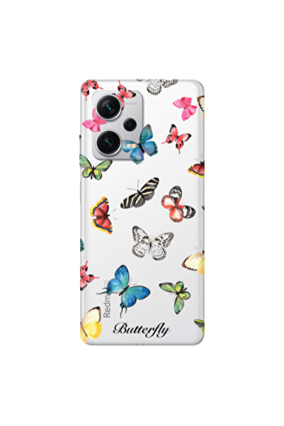 Other Xiaomi Redmi Note 12 5G Butterfly Mix Transparent Silicone TPU Θήκη