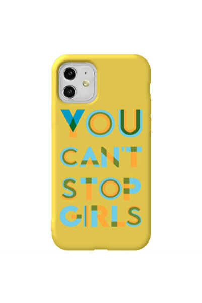 Other Apple iPhone 11 You Cant Stop Girls Yellow Colored Silicone TPU Θήκη