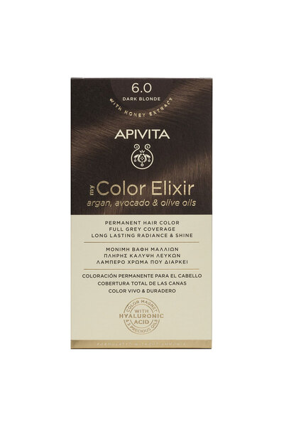 Apivita My Color Elixir Μόνιμη Βαφή Μαλλιών N6.0 Σκούρο Ξανθό