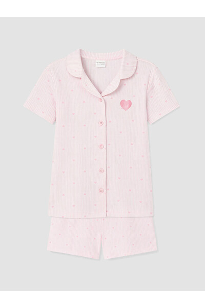 LC Waikiki I Shirt Roba Collar Girls' Shorts Pajama Set from Freezen Store