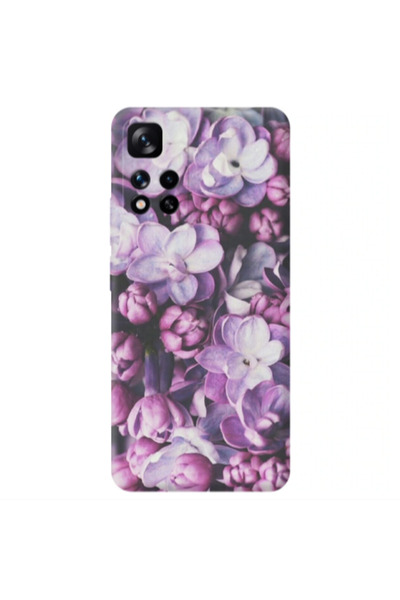 Other Xiaomi Redmi Note 11 Pro 5G Purple Flowers Transparent Silicone TPU Θήκη