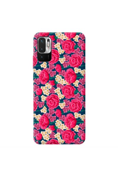 Other Xiaomi Redmi Note 10 Pro 5G Red and pink Flowers Transparent Silicone T...