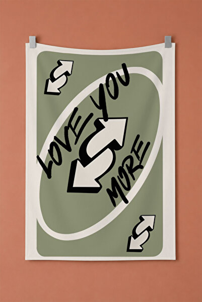 gxe.art Love You More Khaki Card Themed Decorative Wall Covering Wall Tapestry