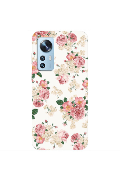 Other Xiaomi Mi 12 Pro Pink Flowers 2 Transparent Silicone TPU Θήκη