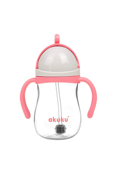 Akuku Κύπελλο με καλαμάκι και βάρος, ροζ
