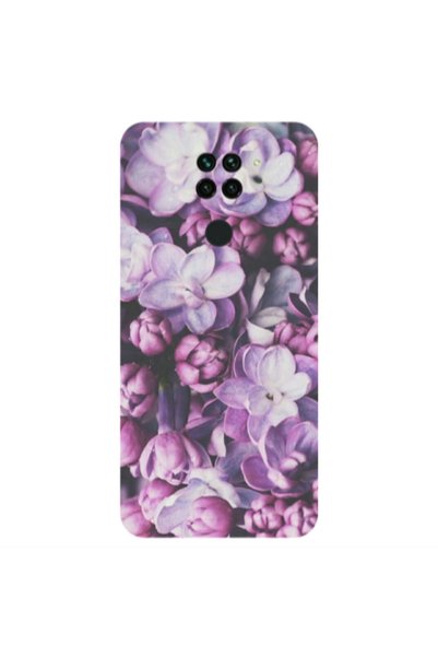 Other Xiaomi Redmi Note 9 Purple Flowers Transparent Silicone TPU Θήκη
