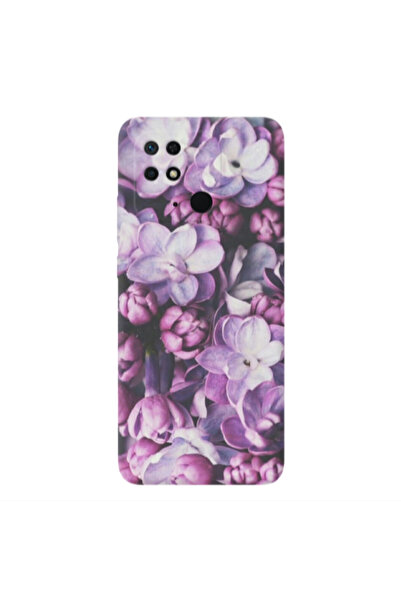 Other Xiaomi Redmi 10C Purple Flowers Transparent Silicone TPU Θήκη