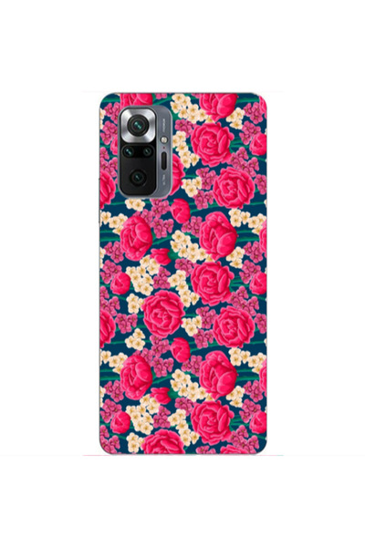 Other Xiaomi Redmi Note 10 Pro Max Red and pink Flowers Transparent Silicone ...