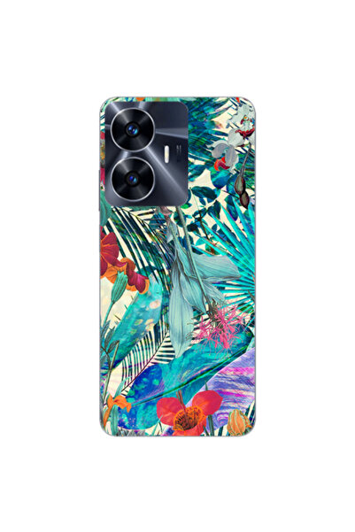 Other Realme Note 50 Blue laves tropical Transparent Silicone TPU Θήκη