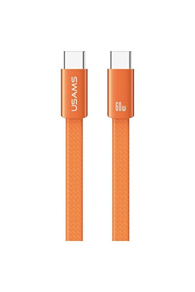 Usams Cablu U96 USB-C la USB-C 60W 1.2m Portocaliu