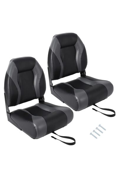 Garvee Pack of 2 High-Back Folding Boat Seats – Thick, Water-Resistant Cushio...