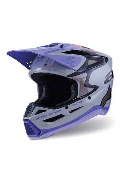 Alpinestars SM3 Jettson Off-Road Motosiklet Kaskı Gri Mavi