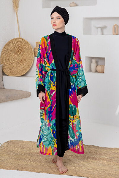 Adasea Single Pareo Kimono over Swimsuit with Uv Protection 1709 Mint