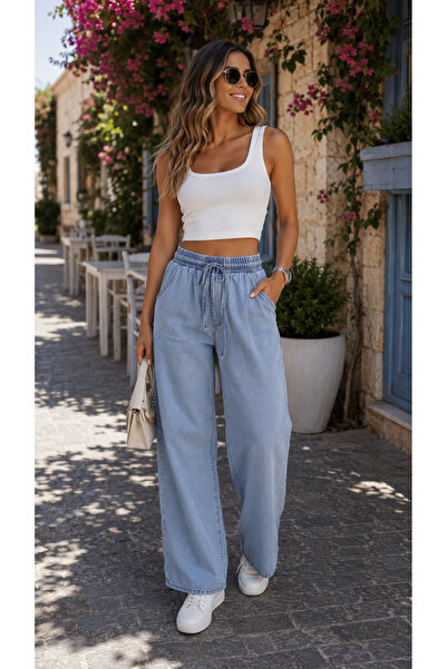 Kokosh moda Her Kombine Uyum Sağlayan Rahatlık – Kadın Beli Lastikli Yüksek B...