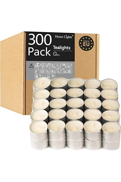 Home Lights Tealight Candles - 8 Hours Long time Burning, White Votive Smokel...