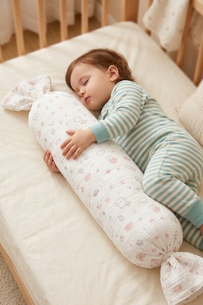Generic 1 Cotton Breathable Anti Roll Baby Pillow Candy Shape Removable Washa...