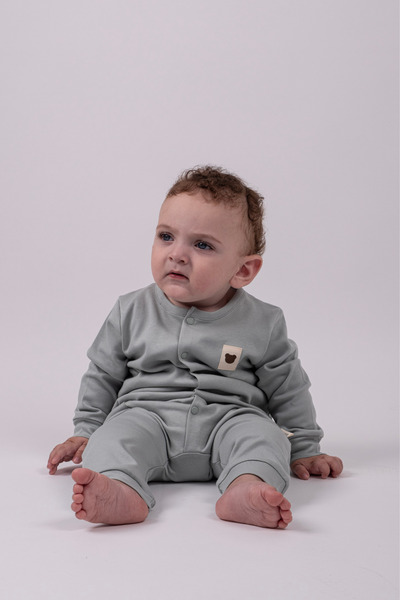 VAUVA 100% Cotton Breathable Baby Romper Long Sleeve Snap Romper