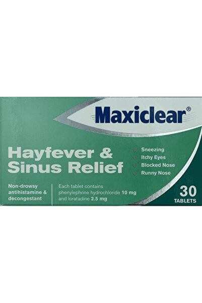 MAXICLEAR Tablets For Hayfever And Sinus Relief 30 Pcs