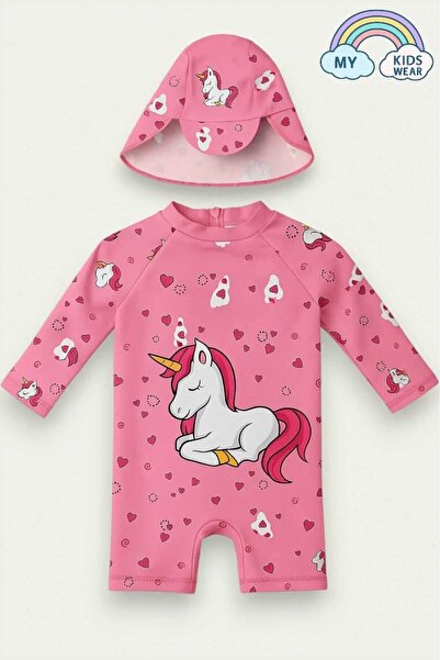 My Kids Wear Şapkalı Fermuarlı Uzun Kollu Mayo 12865
