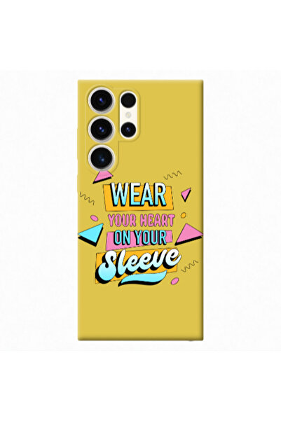 Other Samsung S23 Ultra Wear Your Heart Yellow Colored Silicone TPU Θήκη