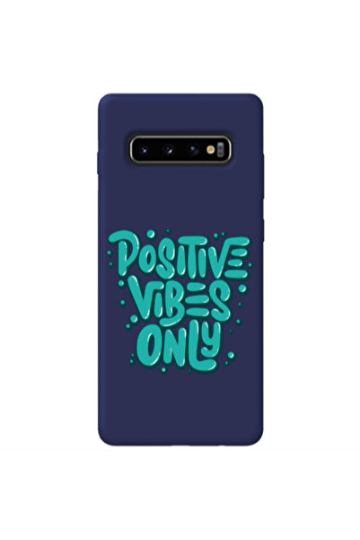 Other Samsung S10 Positive Vibes Only Dark blue Colored Silicone TPU Θήκη