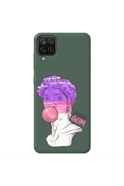 Other Samsung A12 Pin Bubble Dark Green Colored Silicone TPU Θήκη