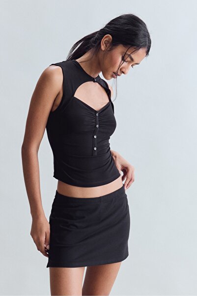 Stradivarius Büzgülü, dar kesim t-shirt