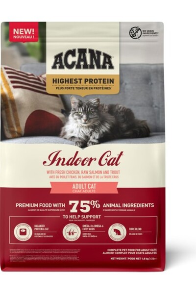 Acana Indoor Yüksek Proteinli Tavuk ve Balıklı Süper Premium Kedi Maması 1.8 ...