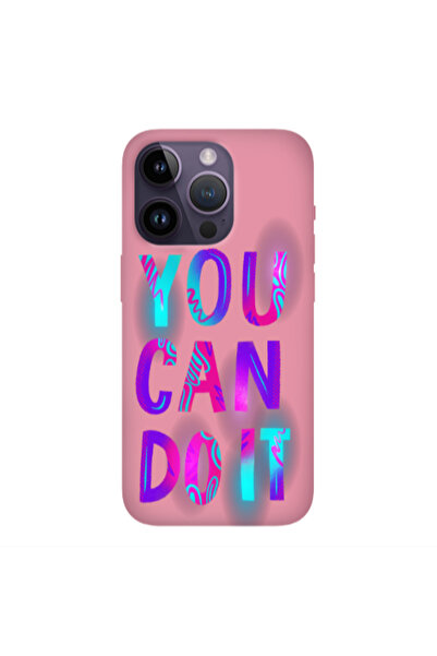 Other Apple iPhone 14 Pro Max You Can Doit Pink Colored Silicone TPU Θήκη