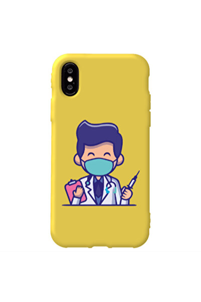 Other Apple iPhone Xs Max Specialist Doctor Yellow Colored Silicone TPU Θήκη