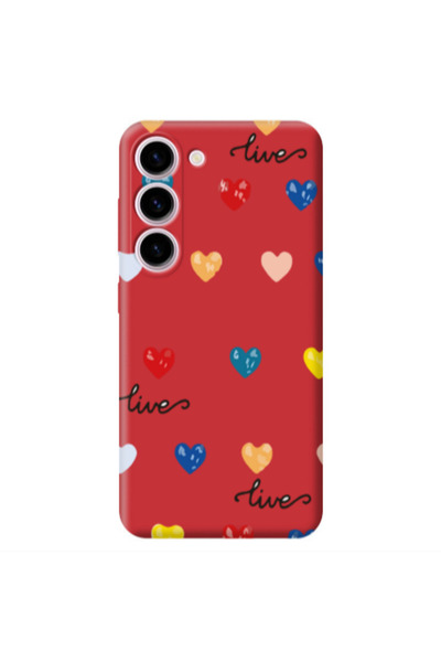 Other Samsung S23 Plus Heart Lives Red Colored Silicone TPU Θήκη