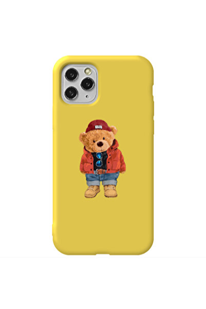 Other Apple iPhone 11 Pro Bear in a hat Yellow Colored Silicone TPU Θήκη