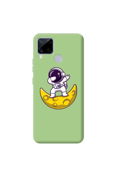 Other Realme C25S Astronaut on the moon Light Green Colored Silicone TPU Θήκη