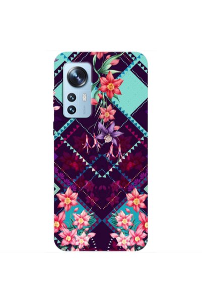 Other Xiaomi Mi 12 Pro Checkered flowers Transparent Silicone TPU Θήκη