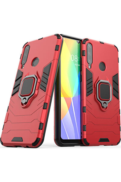 OEM Ανθεκτική Θήκη Ring Armor με Βάση Στήριξης για Huawei Y6p Κόκκινο 9111201...