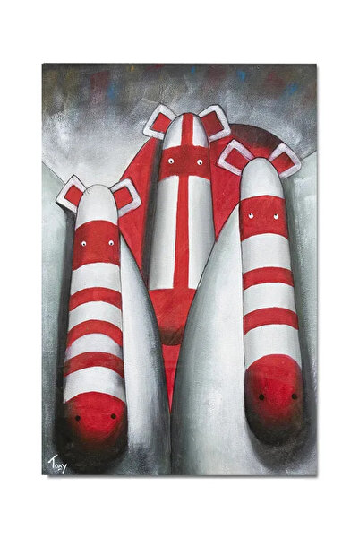 artnova Σύγχρονος χειροποίητος πίνακας, Ομαδική ανάπτυξη, 90x60 εκ. λάδι σε κ...